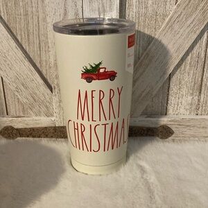 Rae Dunn Red Truck Merry Christmas Travel Tumbler